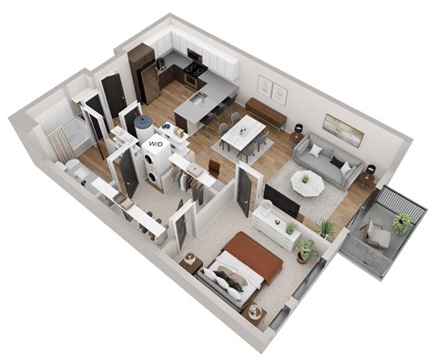 bedroom floor plan an in 3d